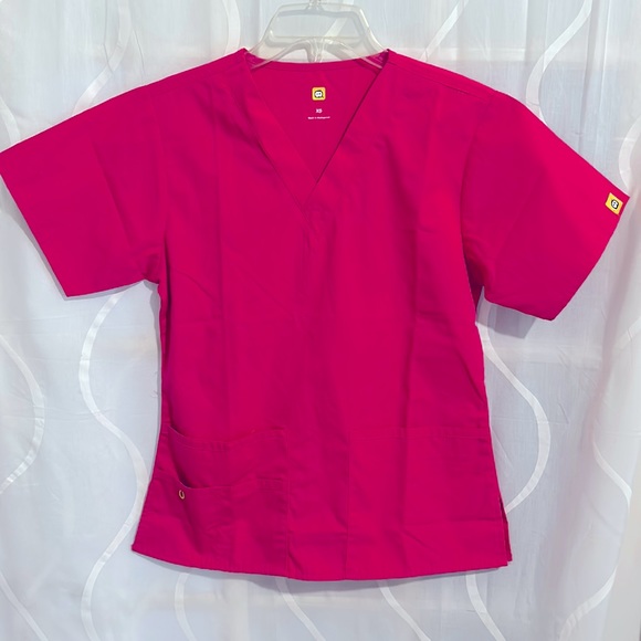 Wonder Wink Pink Scrub Top, Size XS - Picture 1 of 5